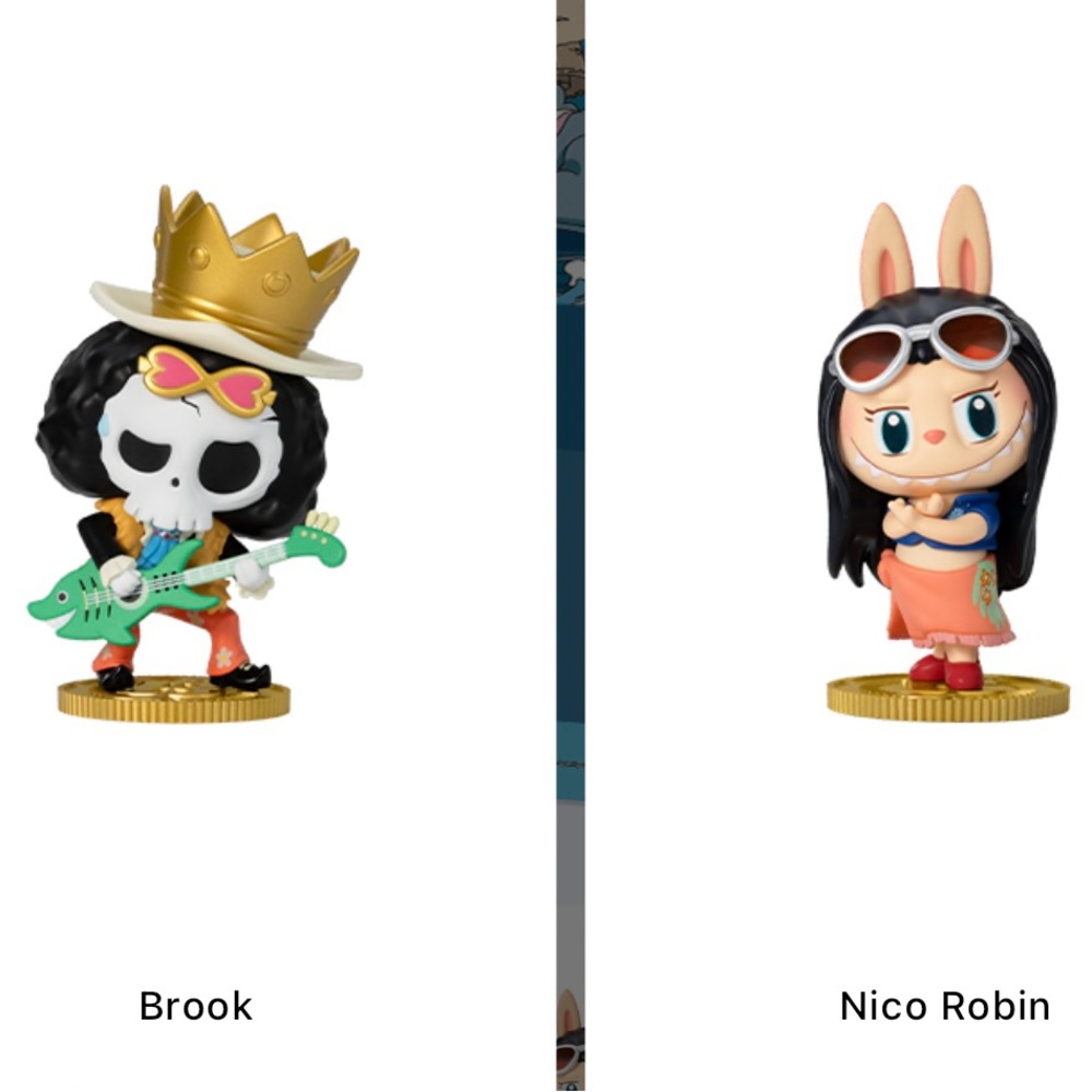 Labubu the monsters x One Piece Series Brook and Nico Robin Figurines